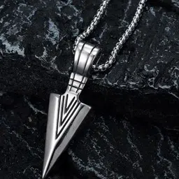 P. R. PRINTS Stainless Steel Silver-Plated Geometric Pendants With Chains image 3