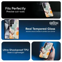 QRIOH Floral Printed Lightweight Silicone Samsung Galaxy S24 5G Glass Back Case image 2