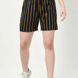 BAESD Women Striped Printed High-Rise Shorts-image-25