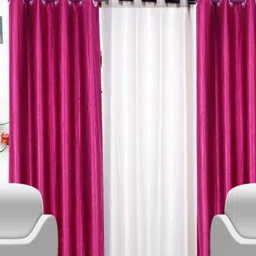 BELLA TRUE Pink & White 3 Pieces Door Curtains-picture-18