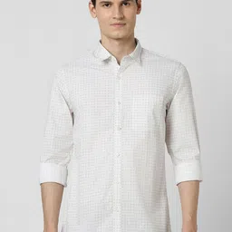 Peter England Casuals Men Slim Fit Grid Tattersall Checks Opaque Printed Casual Shirt-image-36