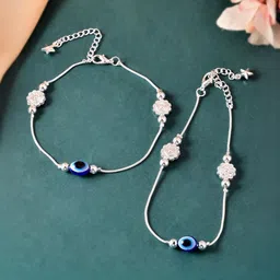 Sangria Silver-Plated Artificial Beads Anklet-picture-26
