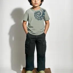 TALES & STORIES Boys Grey Cotton Tshirts-picture-44