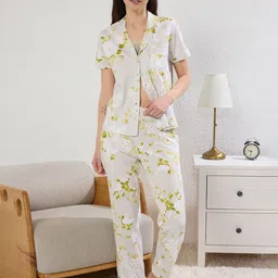Trendyol Women Printed Pure Cotton Night suit-image-61