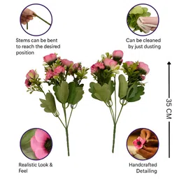 ARTSY Pink 2 Pieces Peony Artificial Flower image 5