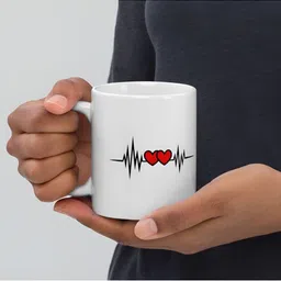 Mr UVD White & Red Graphic Printed Ceramic Glossy Mug 350 ml-image-42