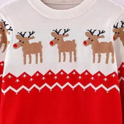 YK Kids Fair Aisle Self-Design Round Neck Full Sleeve Pullover image 3