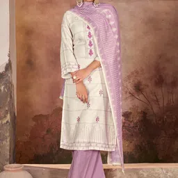 RAGHVENDRA TEXTILES Women Ethnic Motifs Printed Linen Kurta with Palazzo & Dupatta image 2