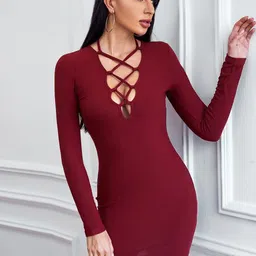 stylecast StyleCastWomen Tie-Ups Bodycon Dress-picture-36