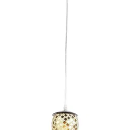 1ST TIME White & Gold-Toned Textured Bell Shaped Ceiling Lamp-image-86