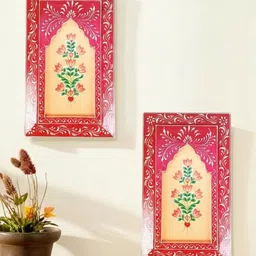 apka mart Wooden Floral Matte Finish Balcony 2-Pieces Jharokas - 14 Inches image 4