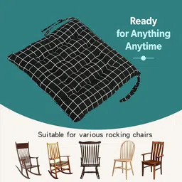 Kuber Industries Grey & Black 2 Pieces Printed Cotton Comfort Chair Pads image 2