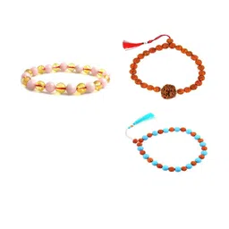 Divine souvenirs Unisex Set Of 3 Artificial Beaded Elasticated Bracelets-picture-47