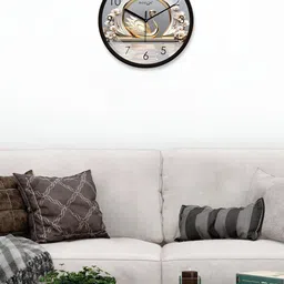 RANDOM Black & Green Printed Contemporary Analogue Round Wall Clock image 3