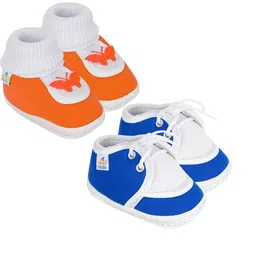 NESKA MODA 3 To 12 Month 2 Pair Newborn Unisex Baby Skin Friendly Soft Cotton Lace Shoe Booties-picture-48