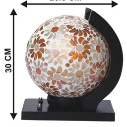 1ST TIME Orange & White Textured Wood Spherical Shaped Wall Lamp image 3