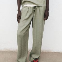 MANGO Women High Rise Wide Leg Trousers-picture-25
