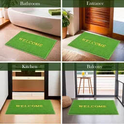 Aura 2Pcs Green & Red Self-Designed Anti-Slip Eco-Friendly Absorbent Large Doormats image 4