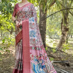 MAHARANI COUTURE Ethnic Motifs Art Silk Jamdani Saree image 5