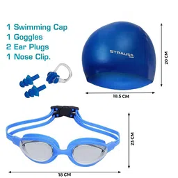 STRAUSS Pack of 2 Swimming Goggles With Cap and UV image 5