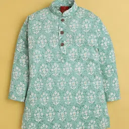 BAESD Boys Ethnic Motifs Printed Regular Kurta with Pyjamas image 4