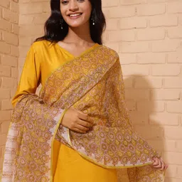 Fabindia Ethnic Motifs Woven Design Dupatta With Tasselled-image-53