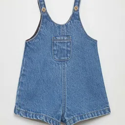 KIABI Girls Straight Leg Pure Cotton Dungarees-image-0