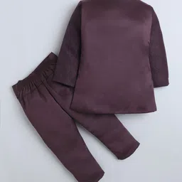 FOURFOLDS Boys Brocade Sherwani With Trouser Set image 4