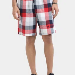 StitchX Men Checked Loose Fit Cotton Shorts-picture-32