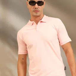 UNIQSOME Men Solid Polo Collar Soft Cotton T-shirt image 1
