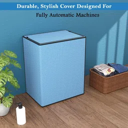 Kuber Industries Blue & White Printed Top Load Washing Machine Cover image 4