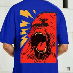 Leotude Graphic Printed Round Neck Drop-Shoulder Sleeves Oversized T-shirt image 5