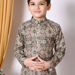 Cae Boys Ethnic Motifs Embroidered Regular Sequinned Kurta with Dhoti Pants image 2