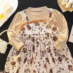KPOP Girls Floral Printed Peplum Maxi Dress-image-35