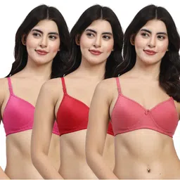 LILY Pack of3 Lightly Padded Seamless Lightly Padded T Shirt Bra image 2