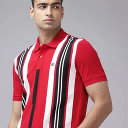Arrow Sport Striped Polo Collar Pure Cotton T-shirt-picture-23