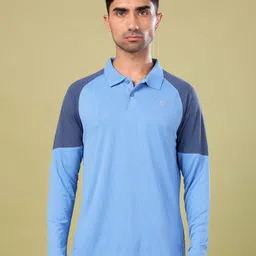 Technosport Men Colourblocked Polo Collar UPF50 Pockets Slim Fit T-shirt image 1