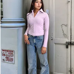 Stylecast X Hersheinbox Ribbed Shirt Style Top-image-70