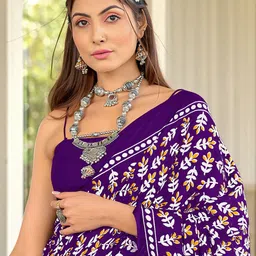 SYS Brand - Shop Your Style Ethnic Motifs Printed Ikat Saree image 3