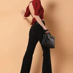 SHOWOFFFF Puff Sleeve Crepe Blouson Top image 4