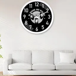 RANDOM White & Black Printed Contemporary Wall Clock image 2