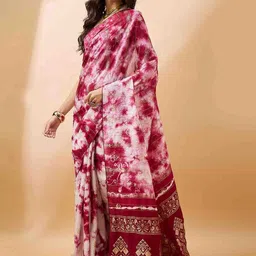 all about you Tie and Dye Zari Handloom Bandhani Saree image 2