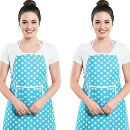 Aura 2-Pcs Blue Printed Waterproof Apron With Front Pocket-picture-34