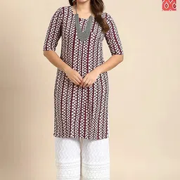 SZN Women Geometric Printed Crepe Kurta-picture-21