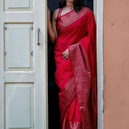 KALINI Zari Silk Cotton Kanjeevaram Saree-image-53