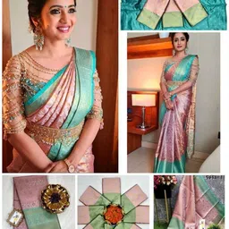FASHIONIZO Ethnic Motifs Woven Design Zari Banarasi Saree-picture-23
