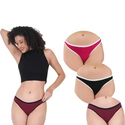 ORLIZEA Set Of 3 Cotton Blend Thongs-image-74