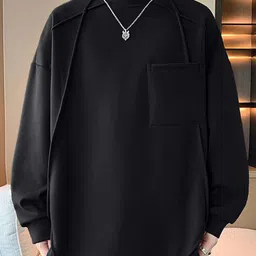 StyleCast x Revolte High Neck Drop-Shoulder Regular Pullover Sweatshirt-picture-35