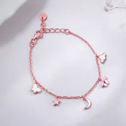 GIVA Kids 925 Silver Rose Gold-Plated Fairytale Link Bracelet-picture-31