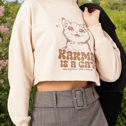 DressBerry Snug Glam Cat-Printed Crop Sweatshirt-picture-47